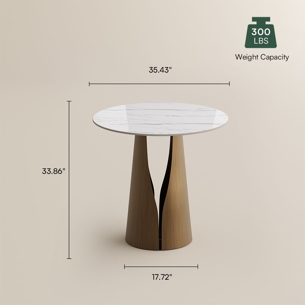 for 2 White & Bronze Glossy Sintered Stone Small Bar & Bistro Tables