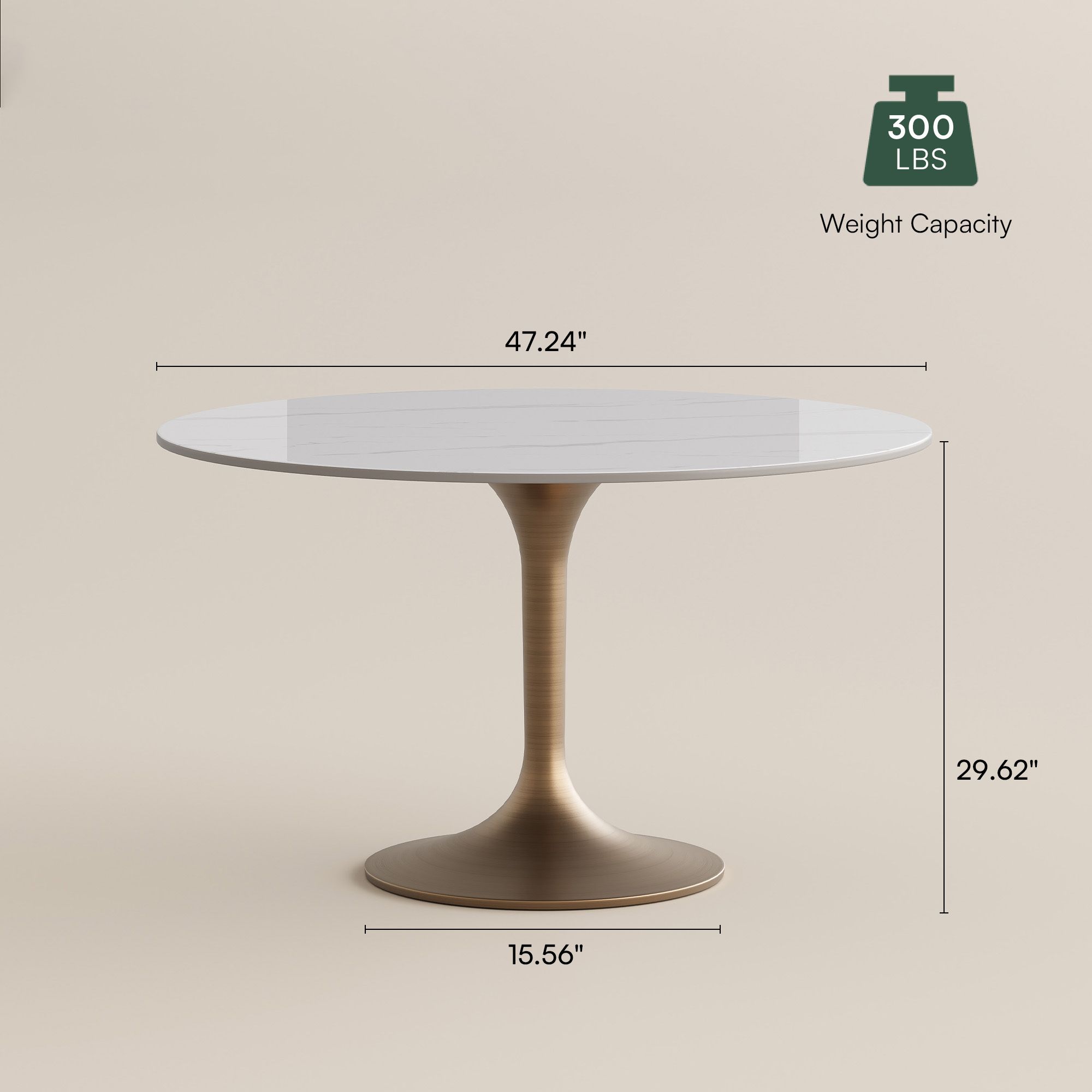 Glossy White & Bronze Glossy Sintered Stone Small Bar & Bistro Tables