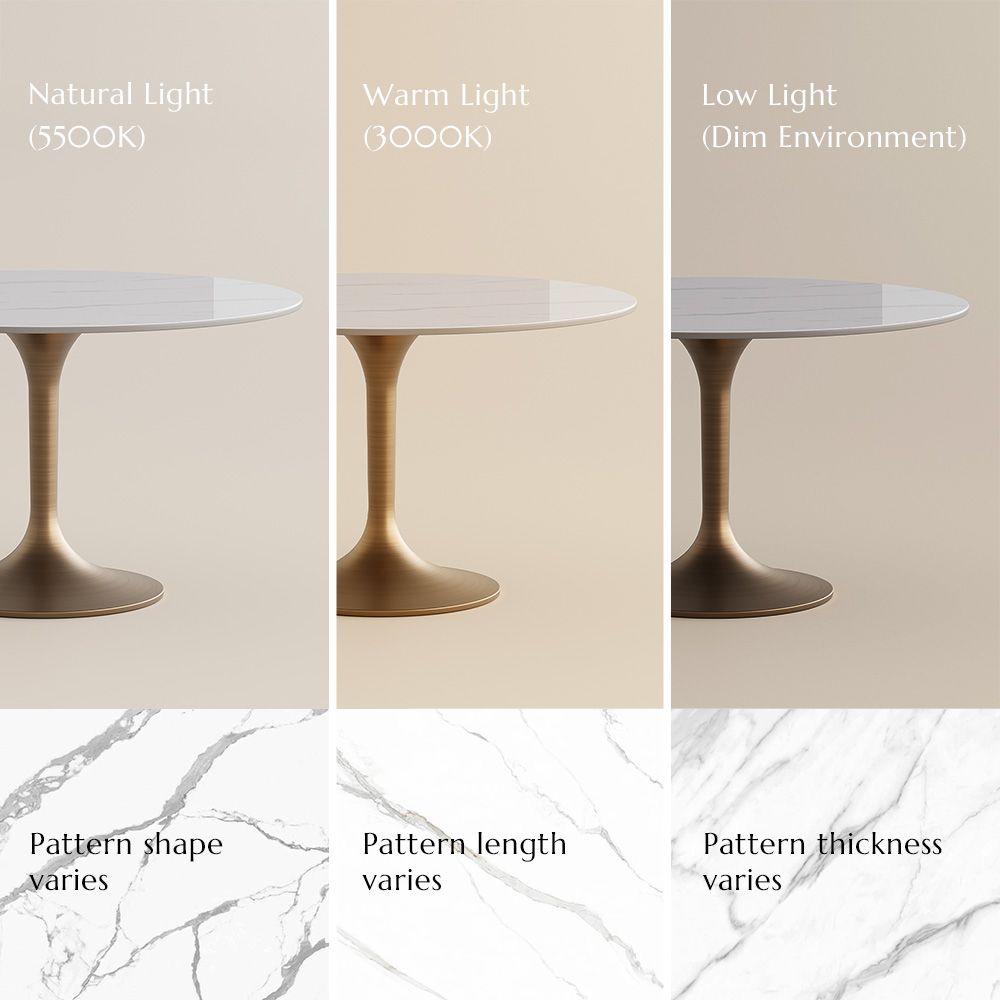 Glossy White & Bronze Glossy Sintered Stone Small Bar & Bistro Tables