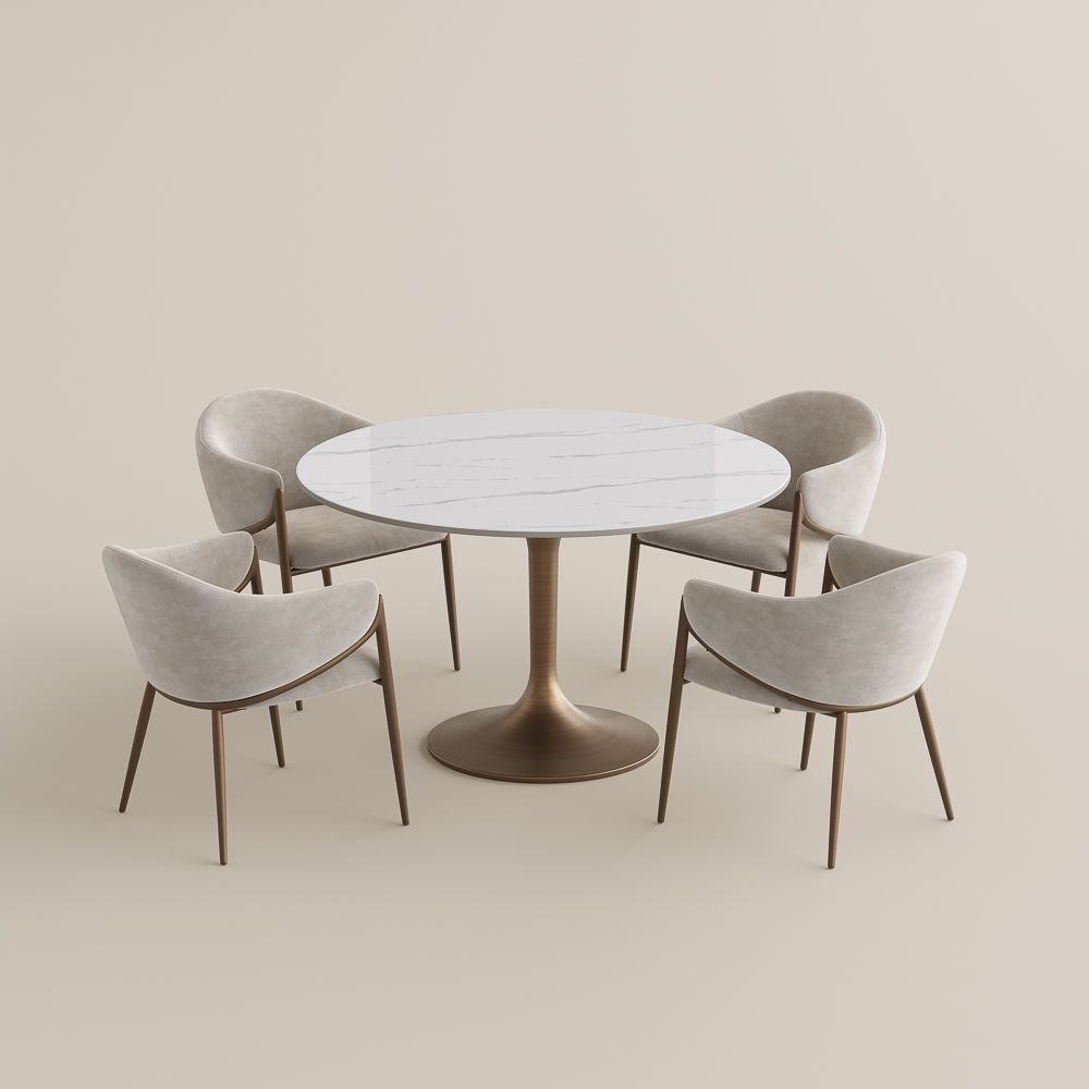 Mid Century Modern White Dining Room Set