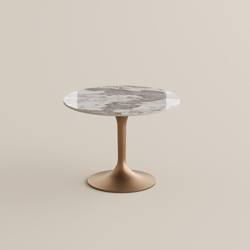Round Pandora Glossy Sintered Stone Small Bar & Bistro Tables
