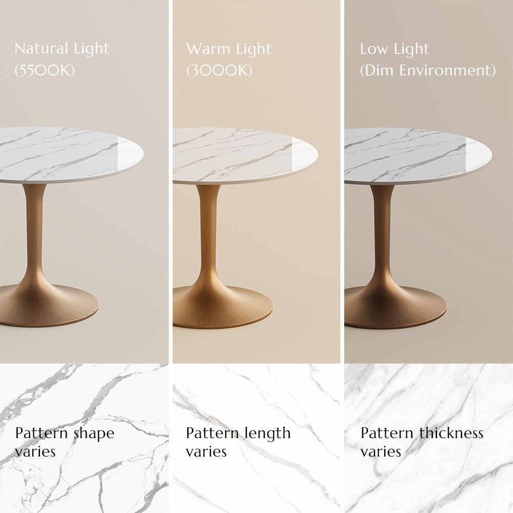 Tulip Base White Glossy Sintered Stone Small Bar & Bistro Tables
