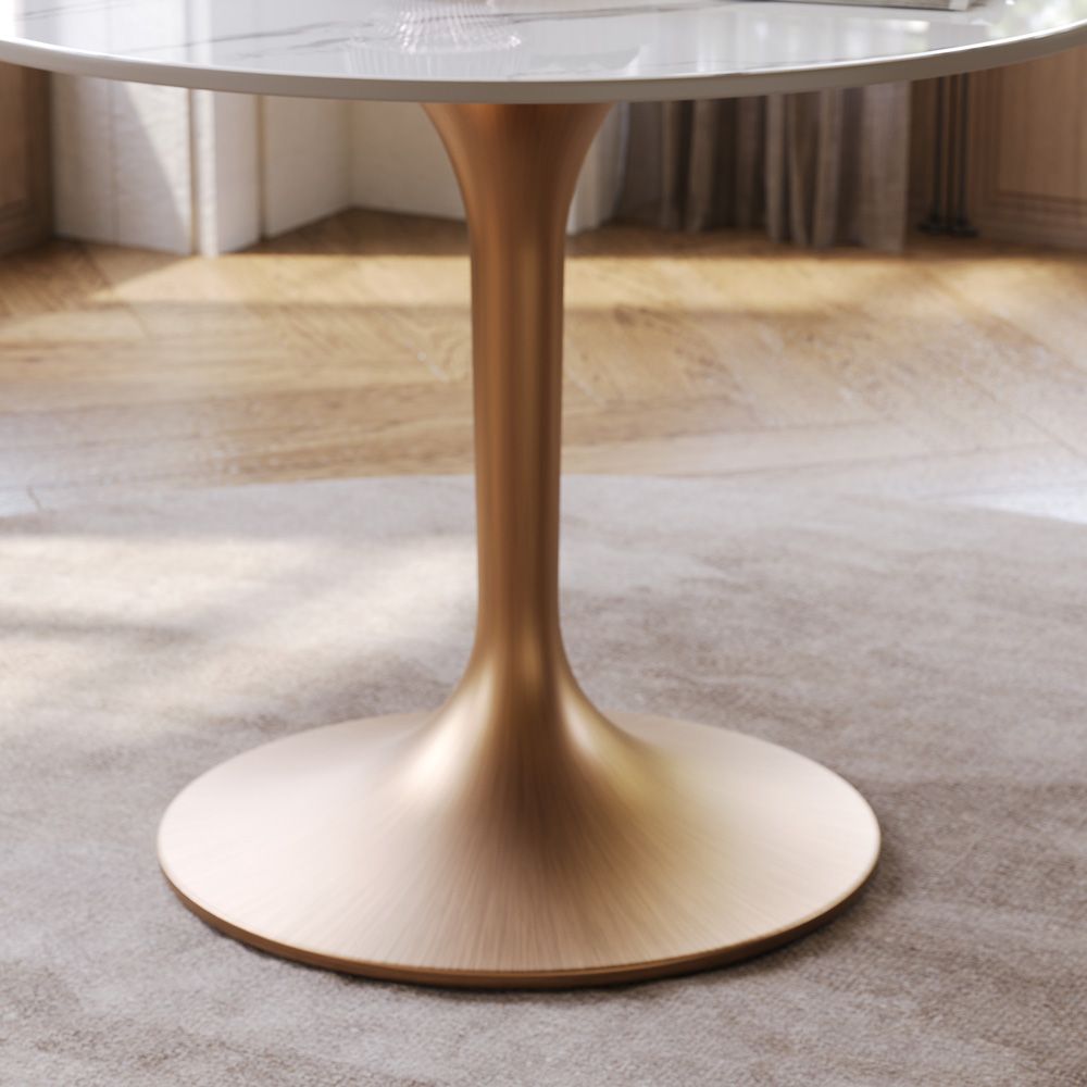 Tulora White Glossy Sintered Stone Small Bar & Bistro Tables