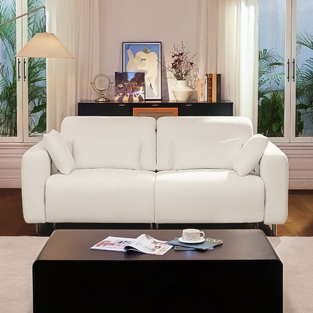 Comfortable White Chenille Fabric Smart Furniture