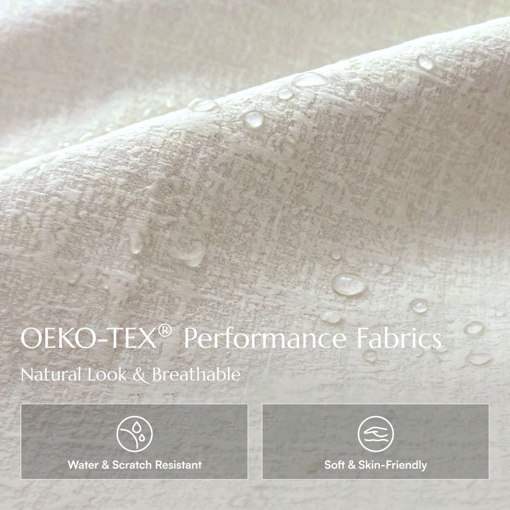 2 Seater White Chenille Fabric Smart Furniture