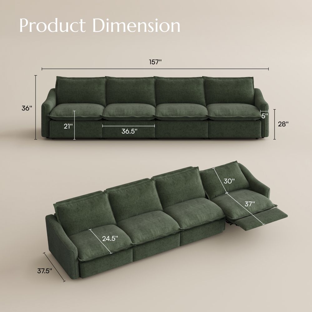 Oversized Green Velvet Smart Furniture