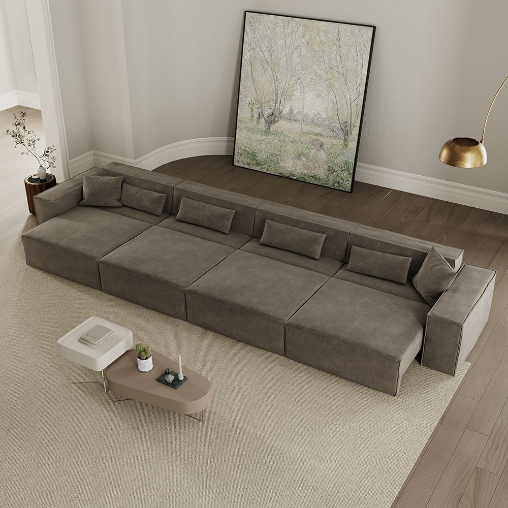 5-6 Seater Dark Gray Fabric Smart Furniture