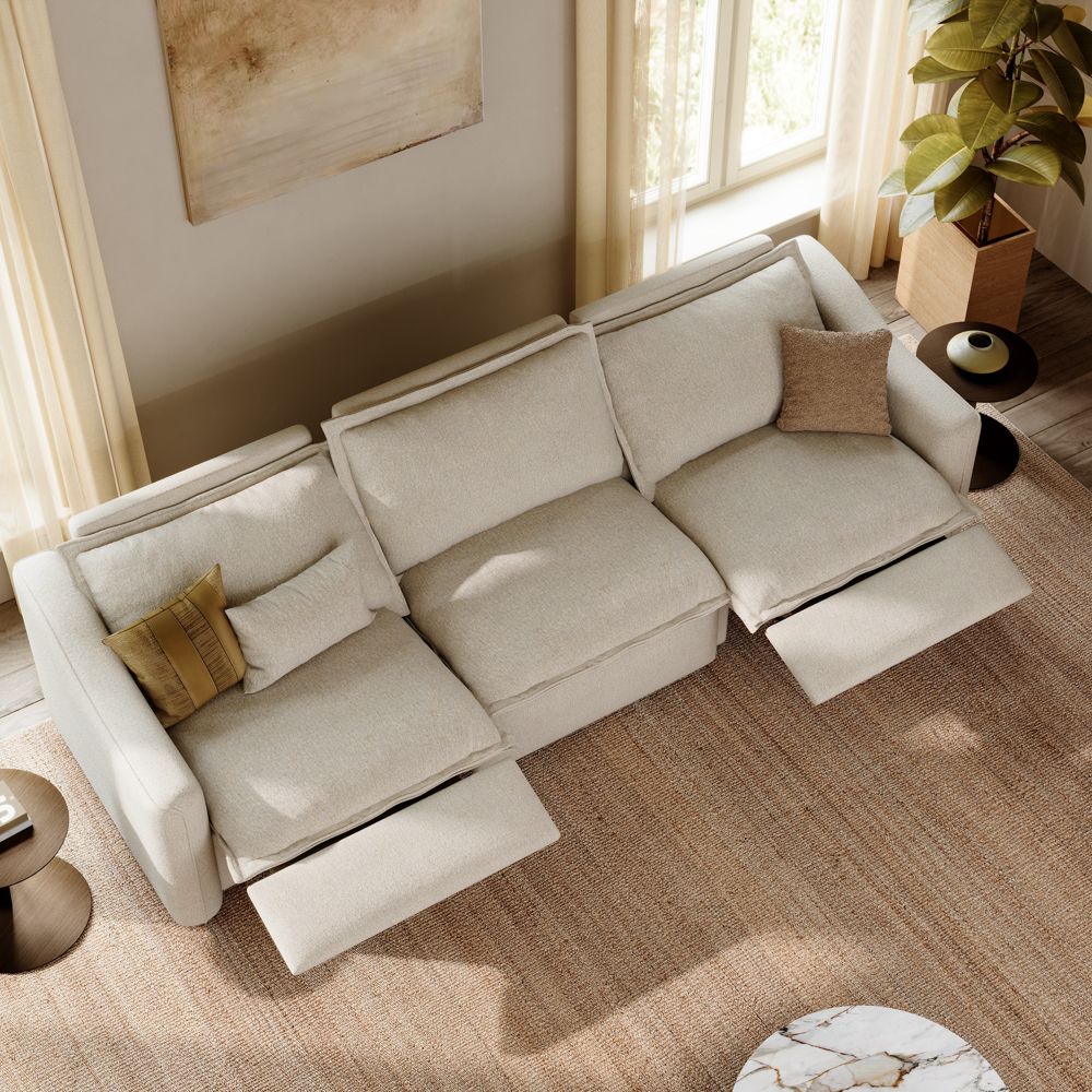 Cozy Beige Linen Smart Furniture
