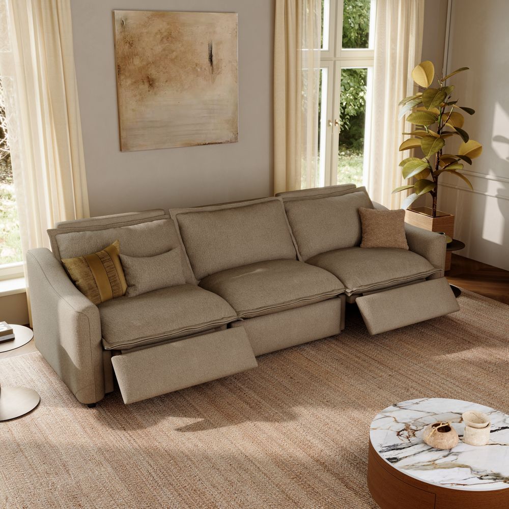 Deep Seat Khaki Linen Smart Furniture