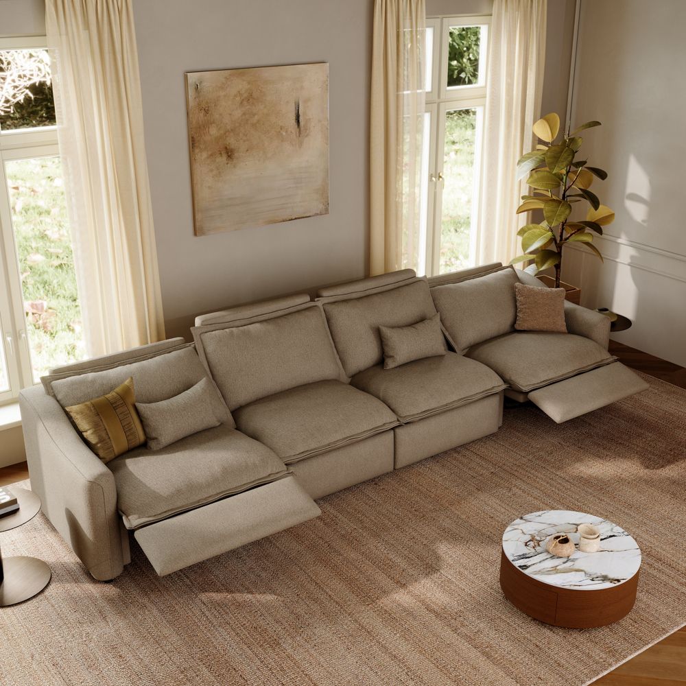 Cozy Khaki Linen Smart Furniture