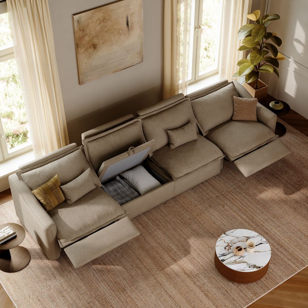 Casual Khaki Linen Smart Furniture