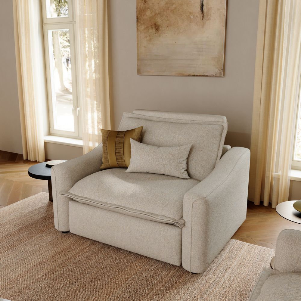 Single Seat Beige Linen Smart Furniture