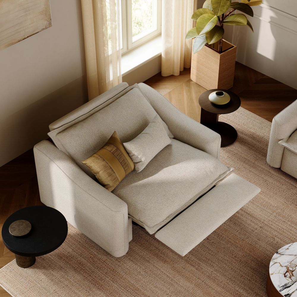 Deep Seat Beige Linen Smart Furniture