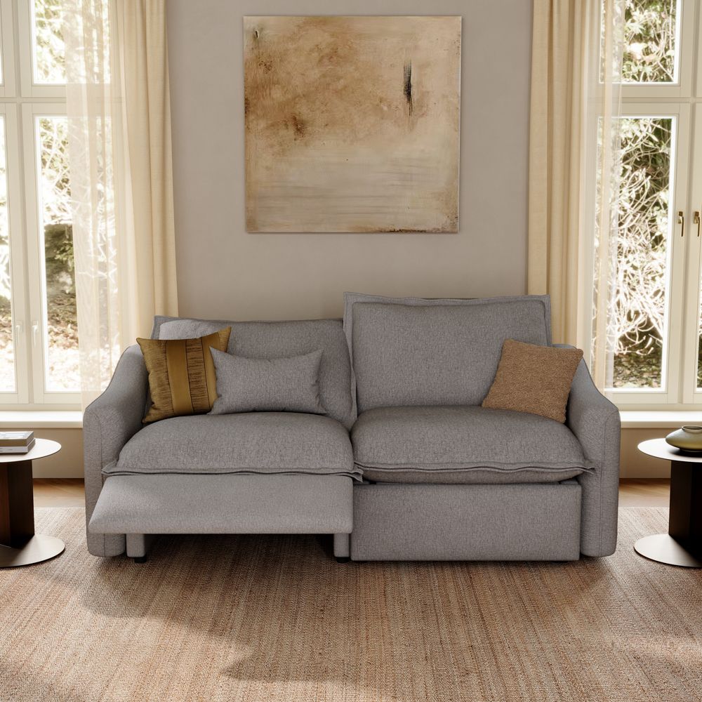 Living Room Gray Linen Modular Sofas