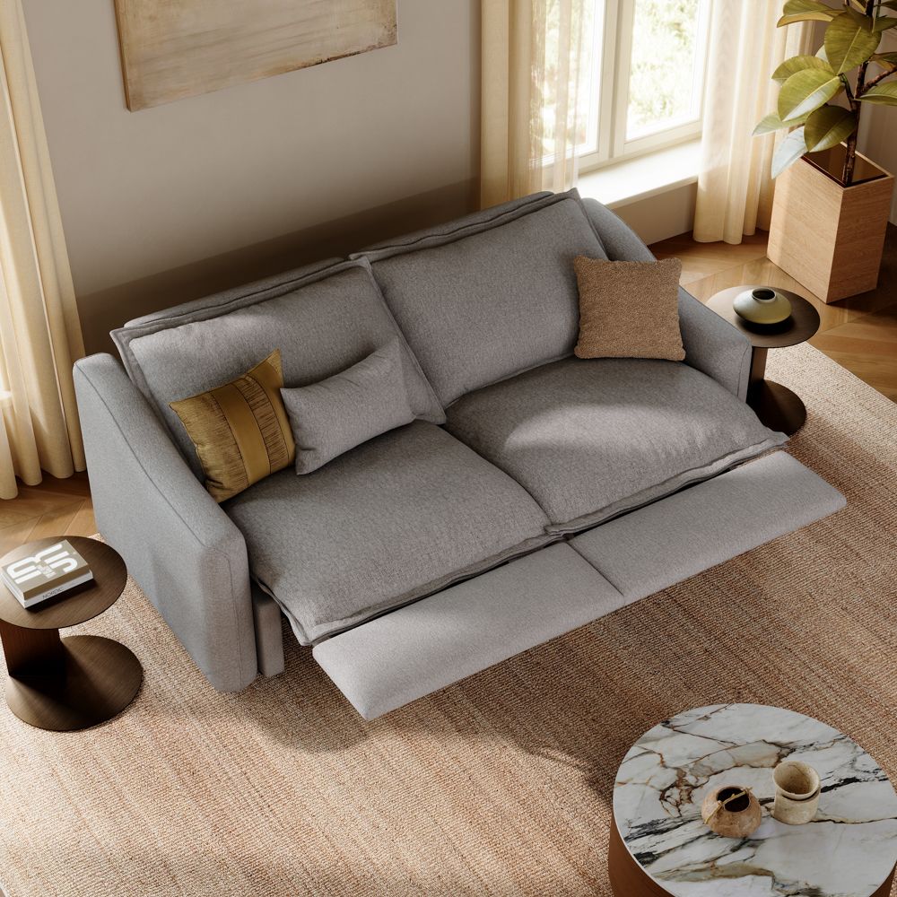 Casual Gray Linen Modular Sofas