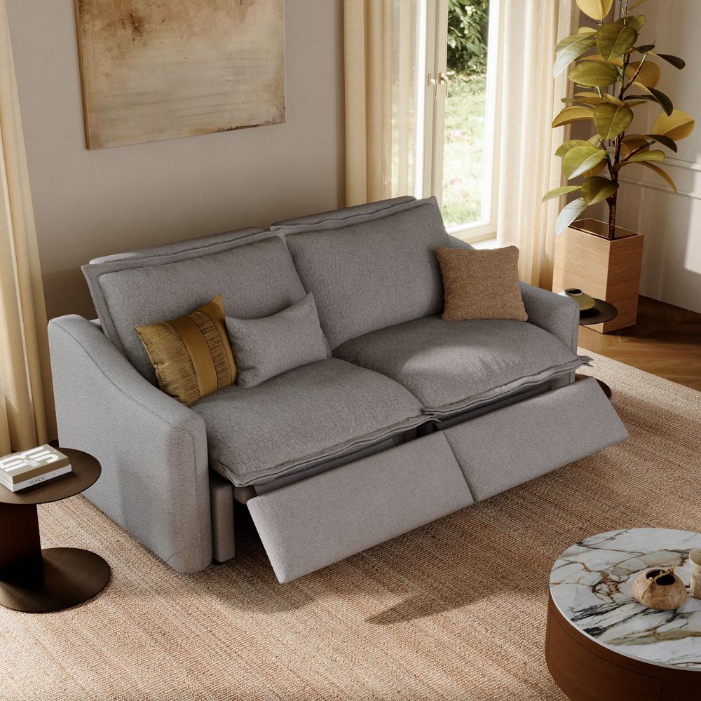 Recliner Gray Linen Modular Sofas