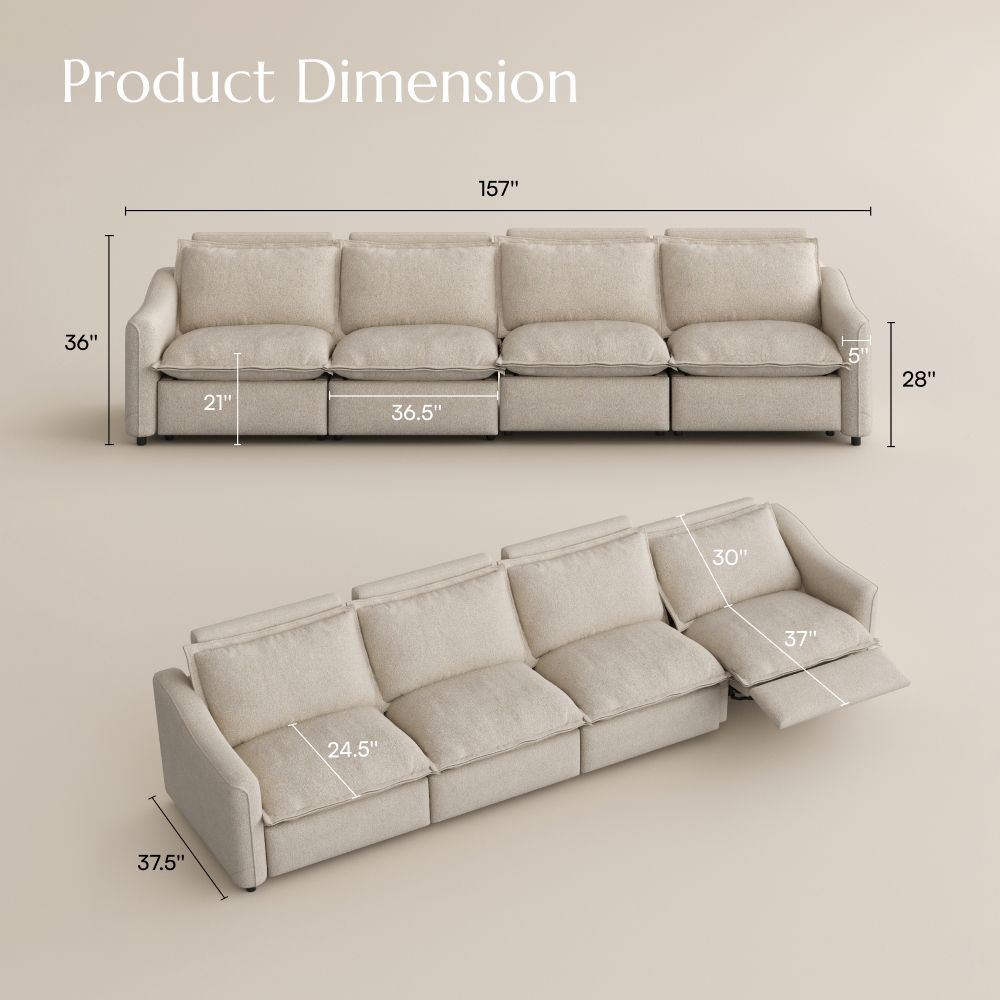 Supportive Beige Linen Smart Furniture