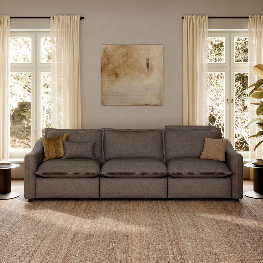 Modular Dark Gray Linen Modular Sofas