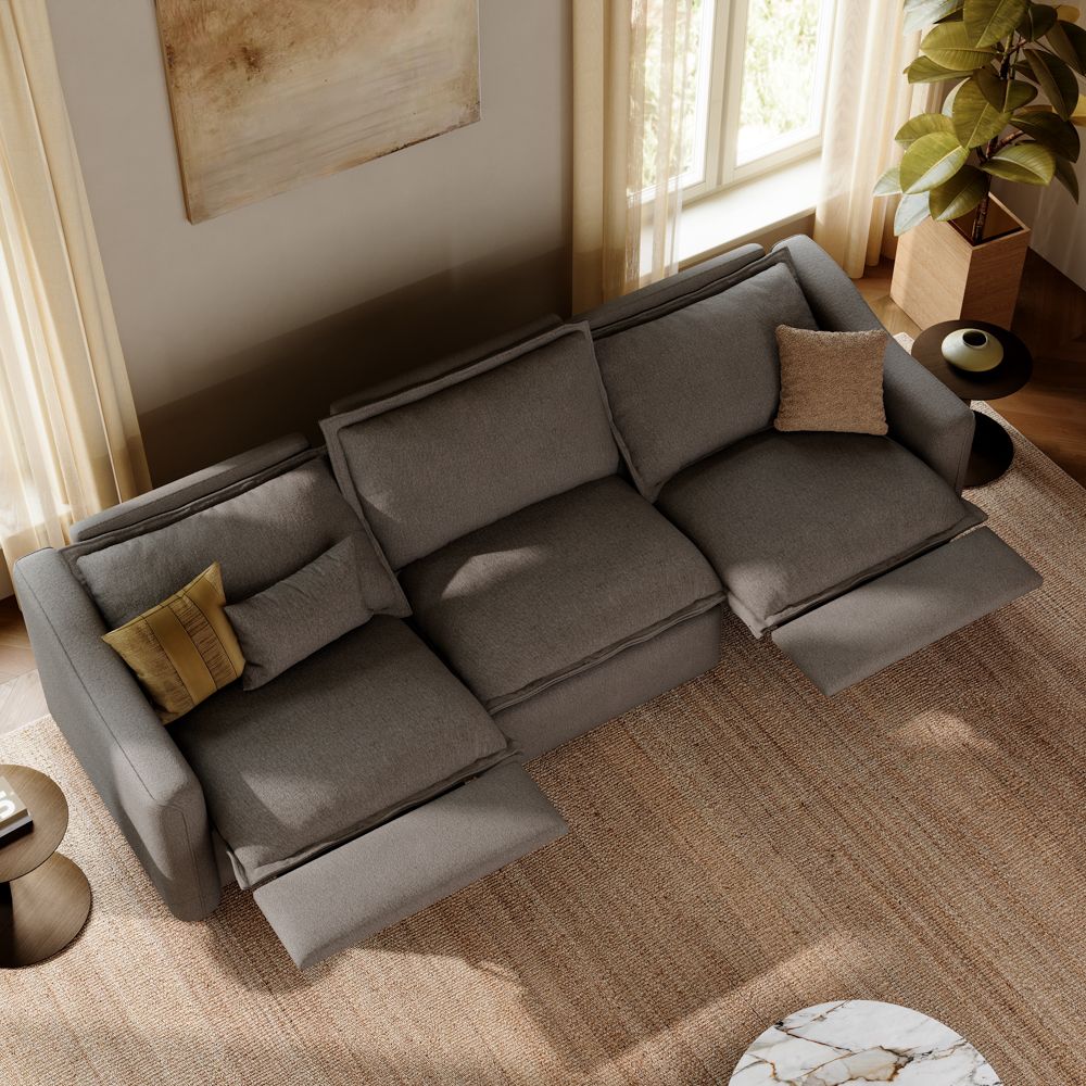 Comfortable Dark Gray Linen Modular Sofas