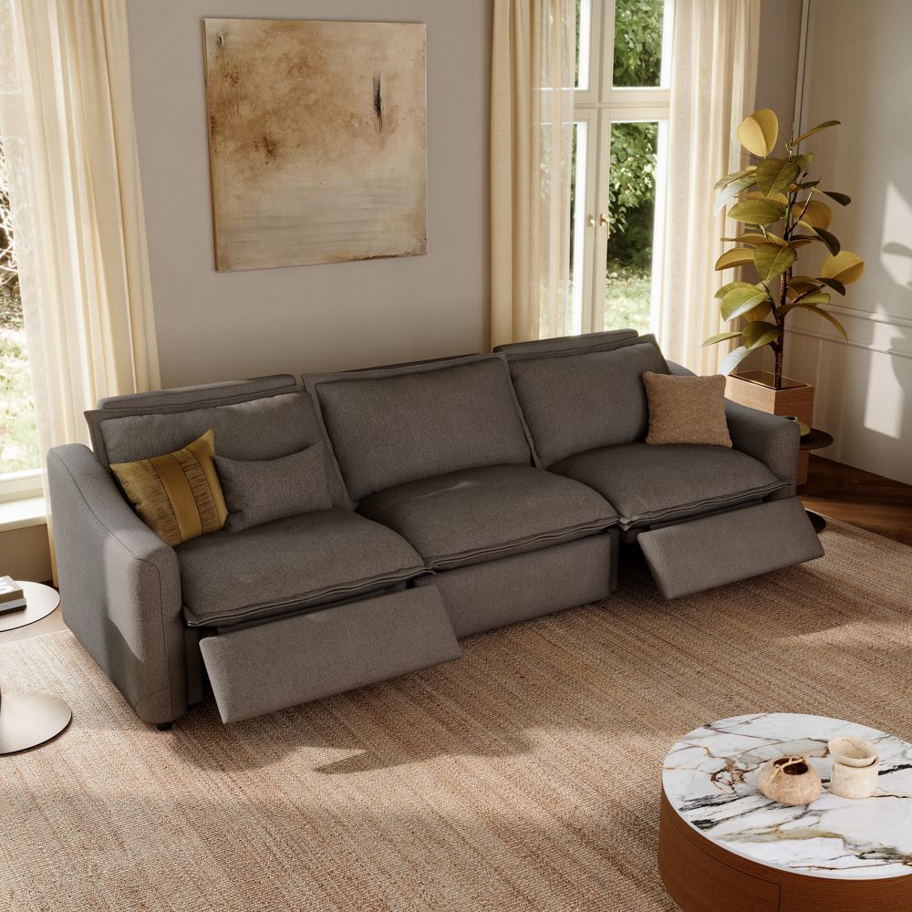 Living Room Dark Gray Linen Modular Sofas