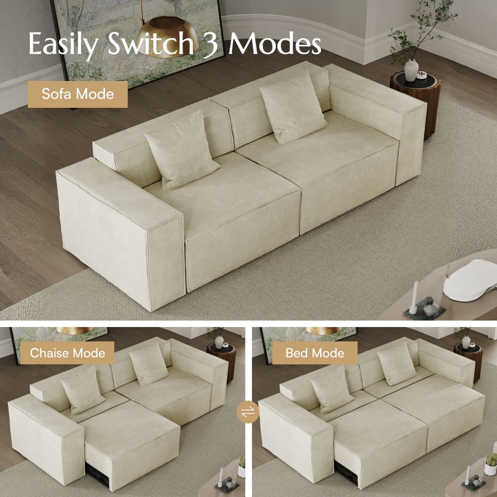 Loveseat Beige Fabric Smart Furniture