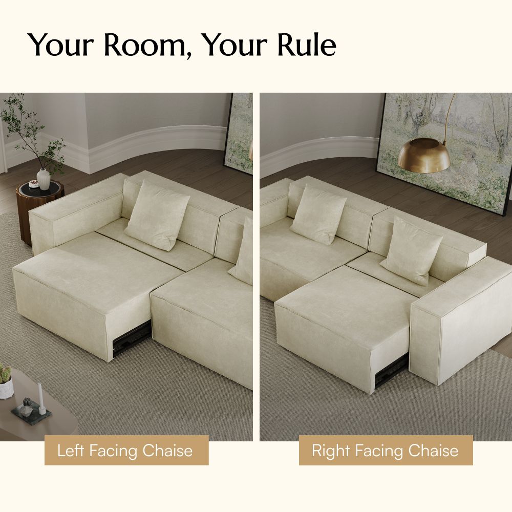 Apartment Beige Fabric Smart Furniture