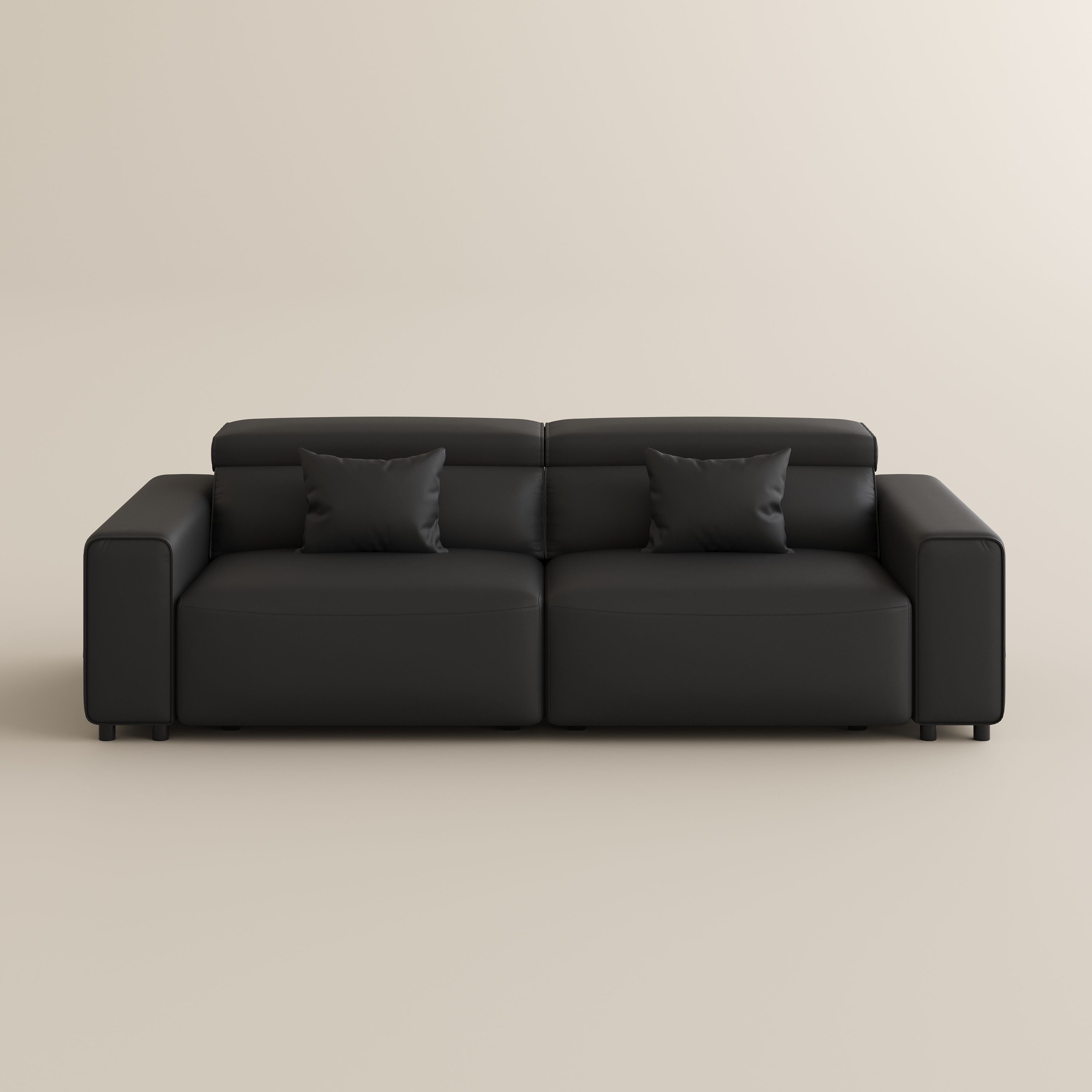 Power Sofa Bed Black Eco-friendly Microfiber Leather Smart Furniture