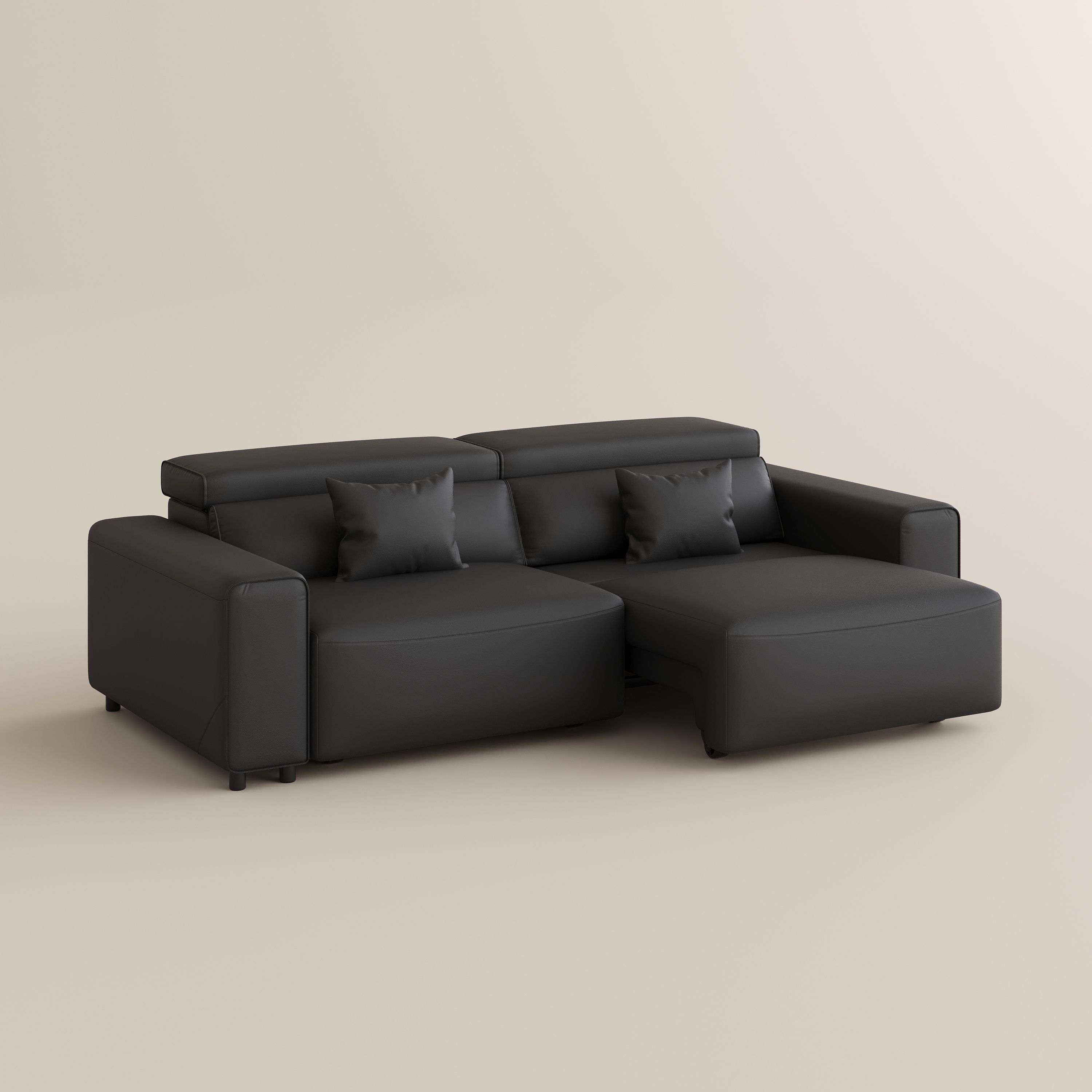 Comfortable Black Eco-friendly Microfiber Leather Smart Furniture