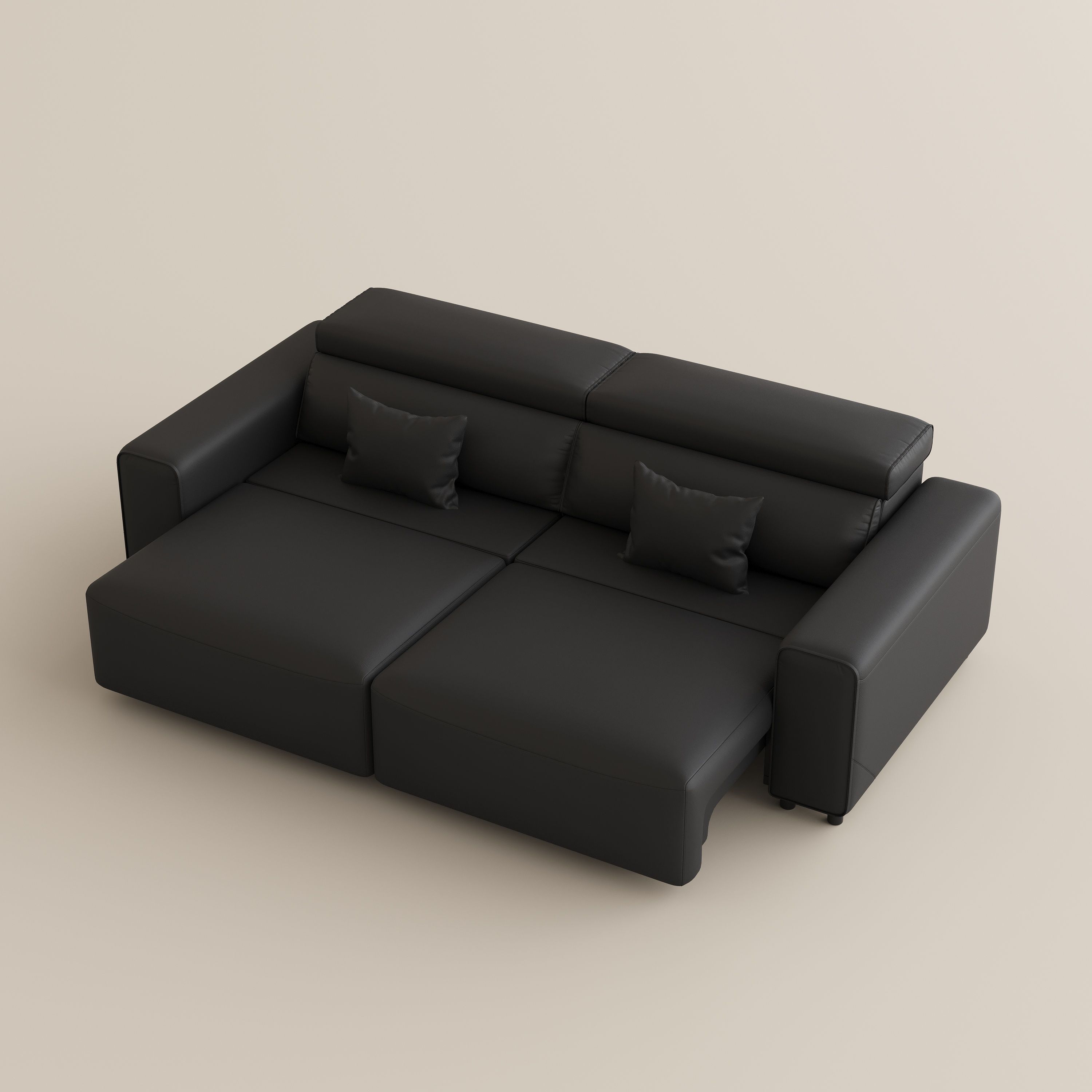 Comfortable Black Eco-friendly Microfiber Leather Smart Furniture