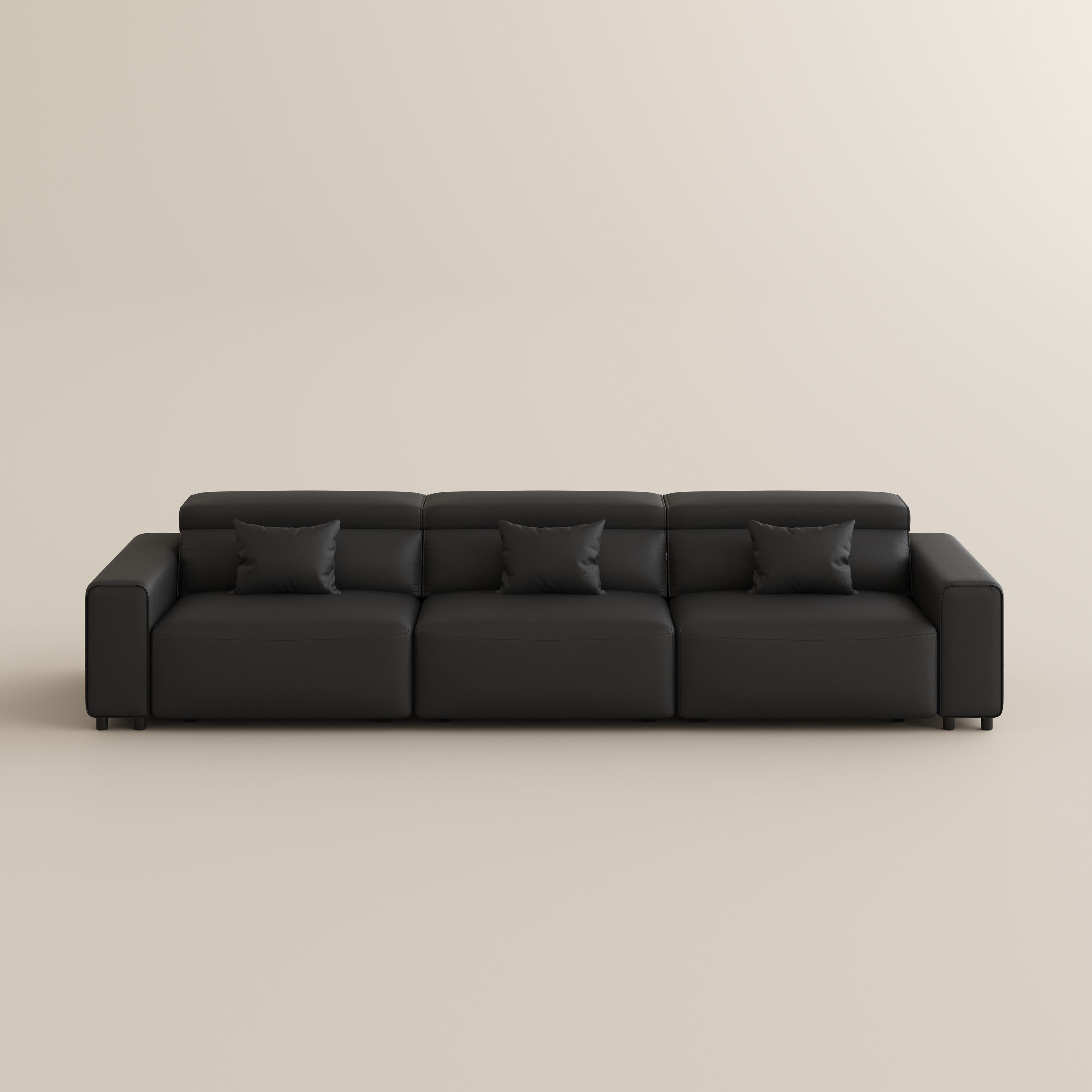 Comfortable Black Eco-friendly Microfiber Leather Smart Furniture