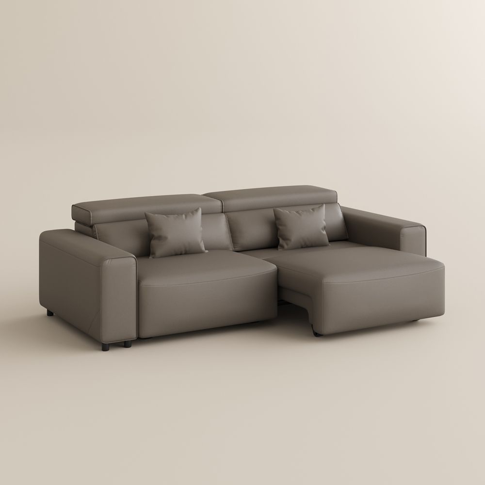 Light Brown Eco-friendly Microfiber Leather Smart Furniture