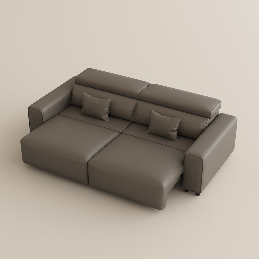 Light Brown Eco-friendly Microfiber Leather Smart Furniture