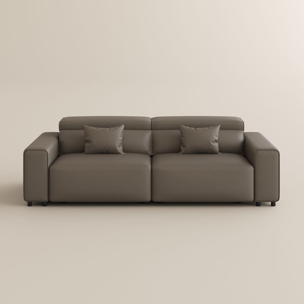 Light Brown Eco-friendly Microfiber Leather Smart Furniture