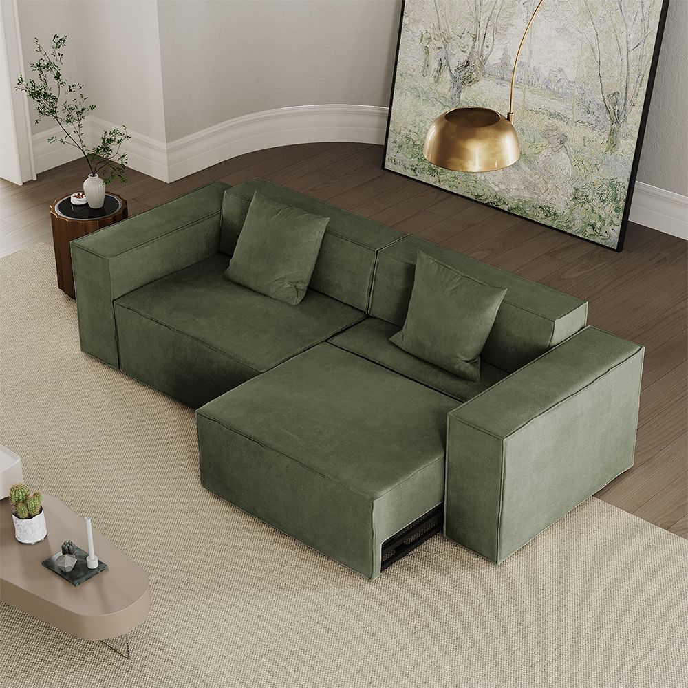 Minimalist Dark Green Fabric Smart Furniture