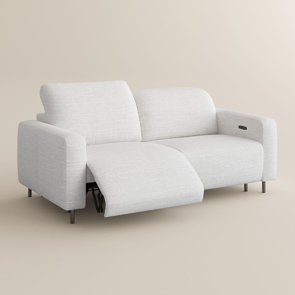 Oversized White Chenille Fabric Smart Furniture