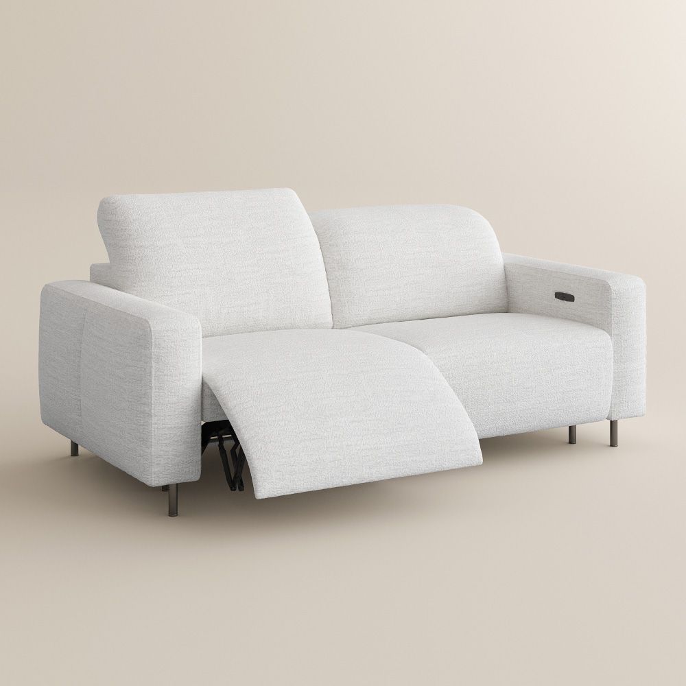 Modern Luxury White Chenille Fabric Smart Furniture