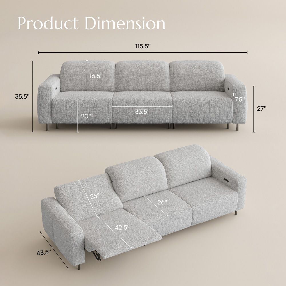 Light Gray Chenille Fabric Smart Furniture