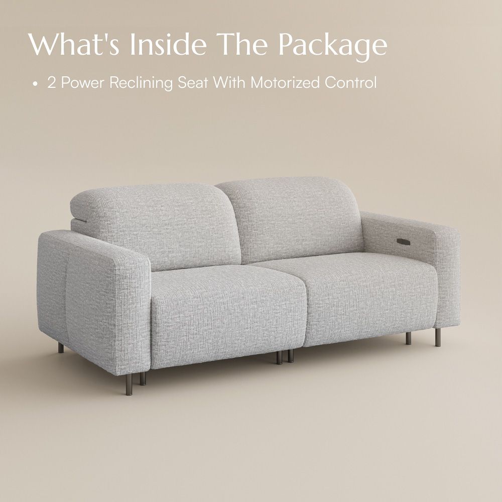 Oversized Light Gray Chenille Fabric Smart Furniture