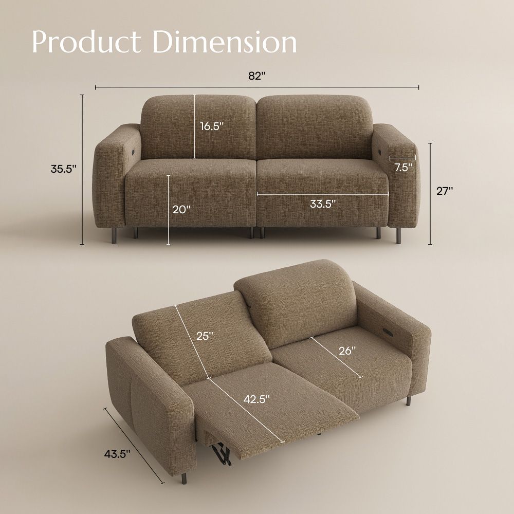 Khaki Chenille Fabric Smart Furniture