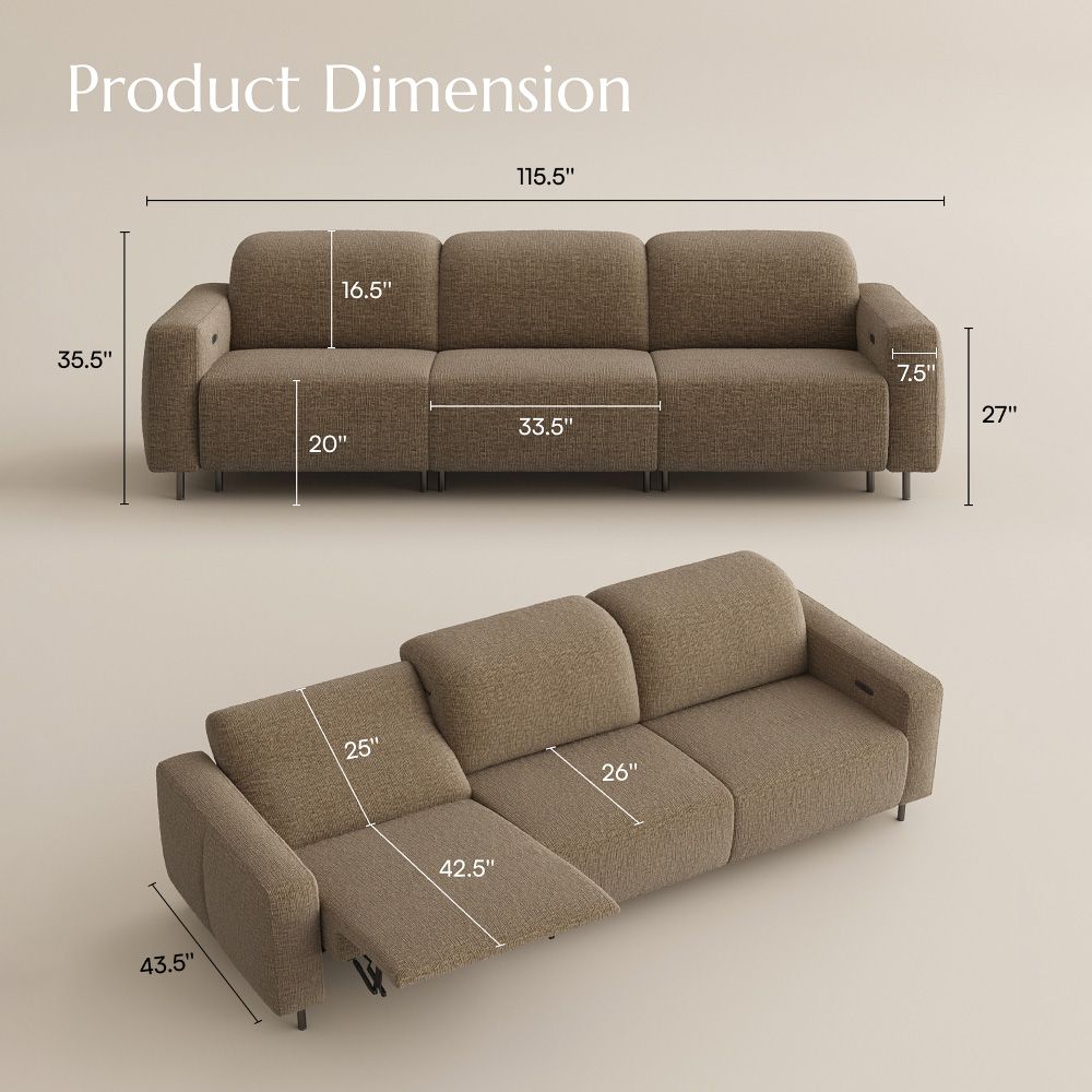 Khaki Chenille Fabric Smart Furniture