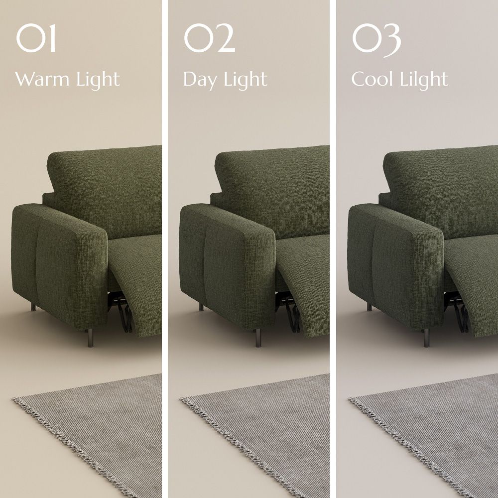 On the Ground Green Chenille Fabric Smart Furniture