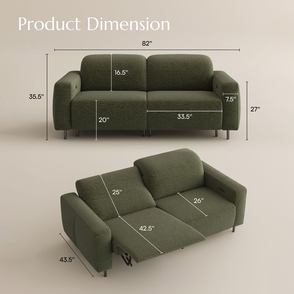 Electric Green Chenille Fabric Smart Furniture