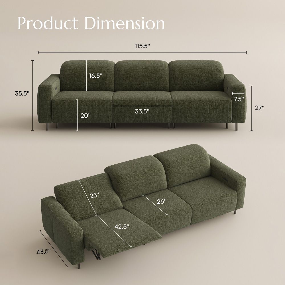 Electric Green Chenille Fabric Smart Furniture