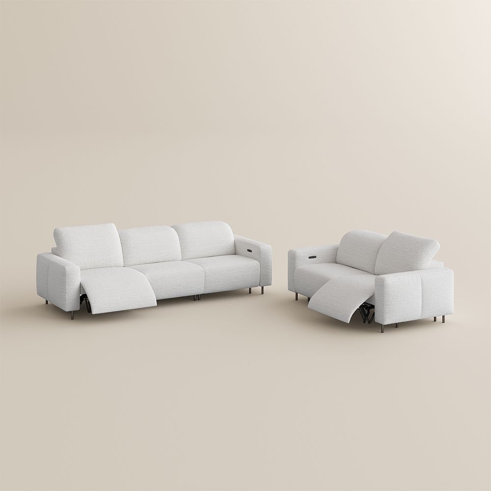 Electric White Chenille Fabric Smart Furniture