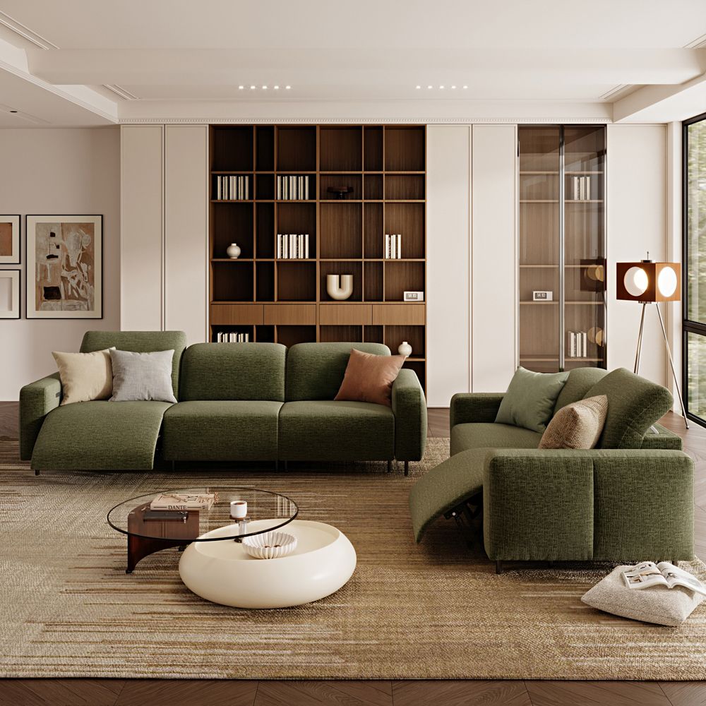 Modern Luxury Green Chenille Fabric Smart Furniture