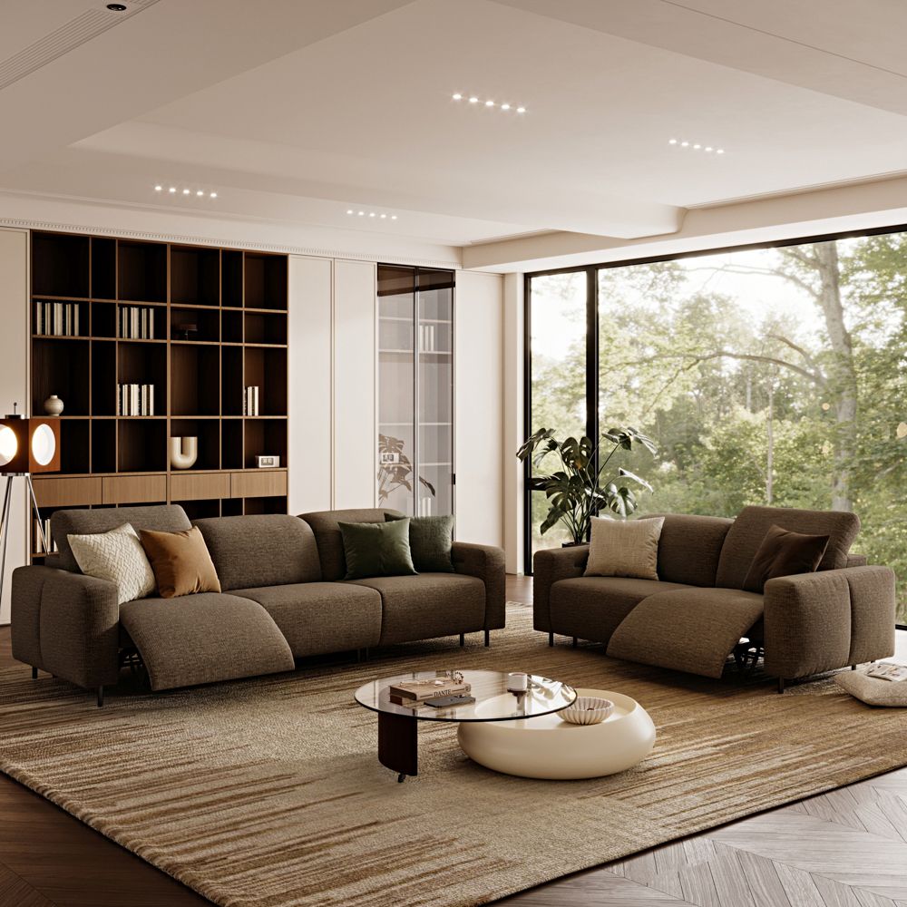 Relaxed Khaki Chenille Fabric Smart Furniture