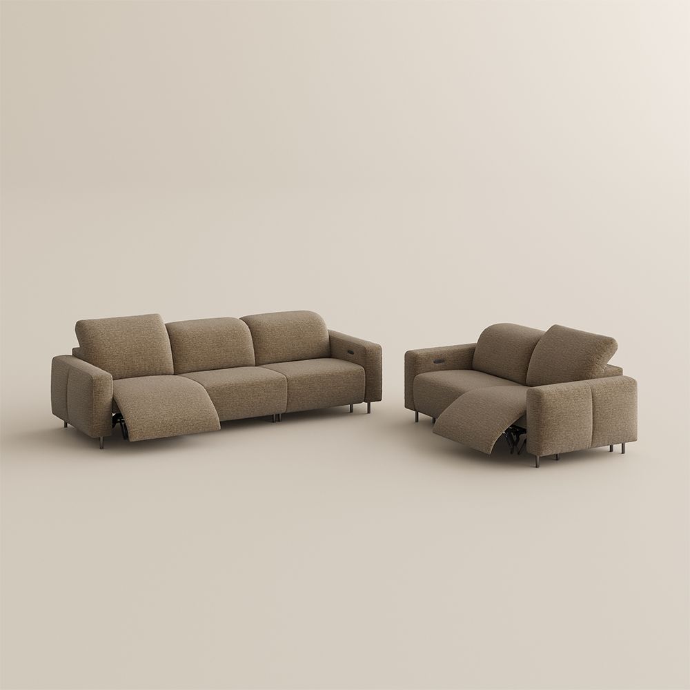 Modular Khaki Chenille Fabric Smart Furniture