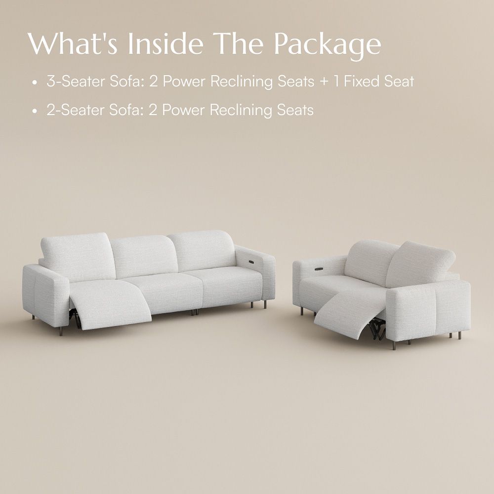 White Chenille Fabric Smart Furniture