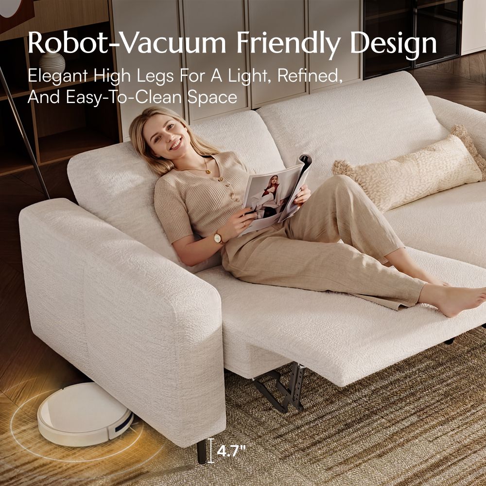 Relaxed Green Chenille Fabric Smart Furniture