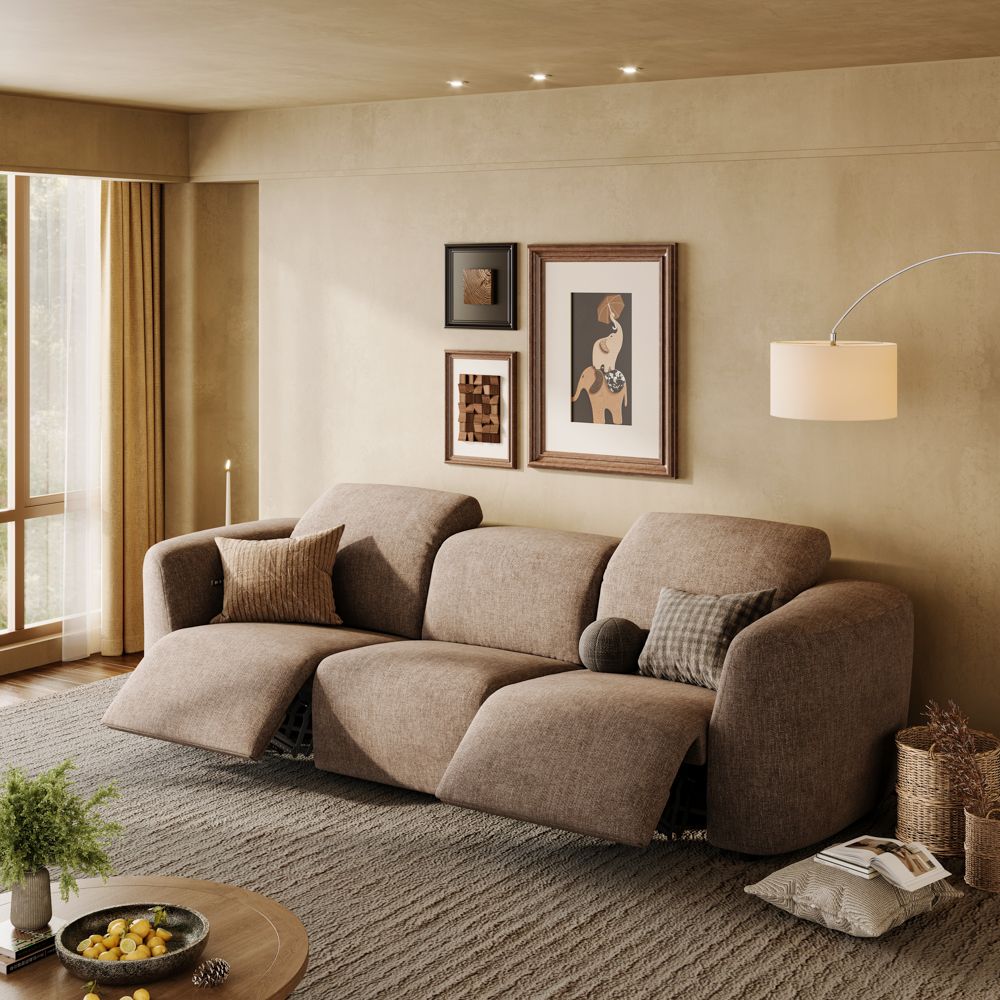Very Relaxed Mocha Velvet Power Reclining Sofas